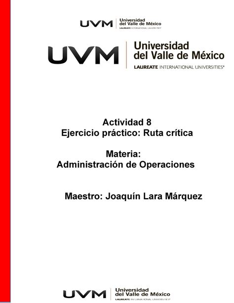 A 8 RRCM Actividad 8 De La Materia Administracion De Operaciones