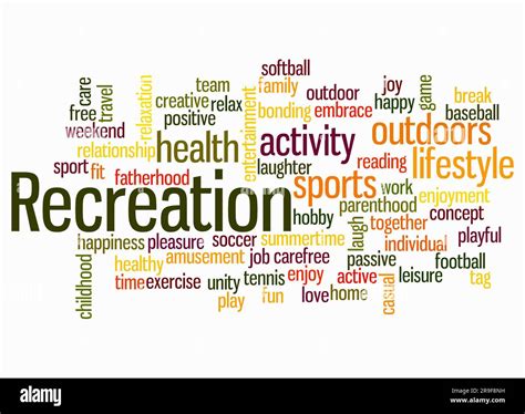 Word Cloud With Recreation Concept Create With Text Only Stock Photo