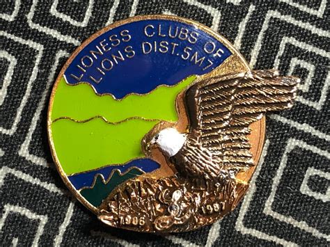 Lions Club Enamel Pin Bald Eagle Lioness Clubs Of Lions Dist 5m7