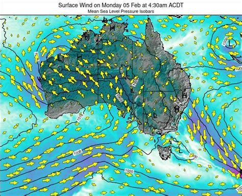 South Australia Surface Wind On Tuesday 14 Jan At 430am Acdt