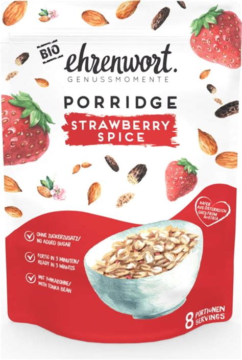 Ehrenwort BIO Strawberry Spice Porridge 400 G Piccantino Tienda