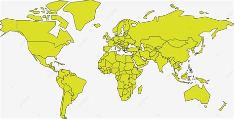 Minimalistic World Map In Yellowgreen Tones Vector Illustration Vector ...