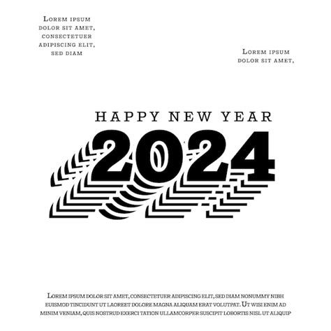 Premium Vector Happy New Year Template With Black And White