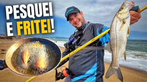 ISSO FUNCIONA Pesquei E PREPAREI Pra COMER Na Hora Pesca De Praia