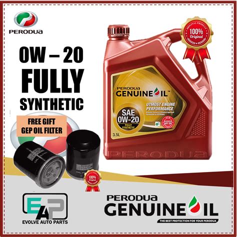 PERODUA GENUINE OIL 3 5 Liter 0W 20 Fully Synthetic Engin E Shopee