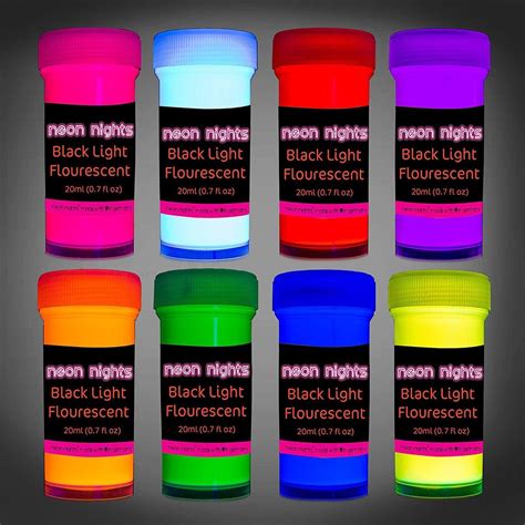 Neon Verf Set Van 8x20ml Lichtgevende Verf Met 8 Verschillende