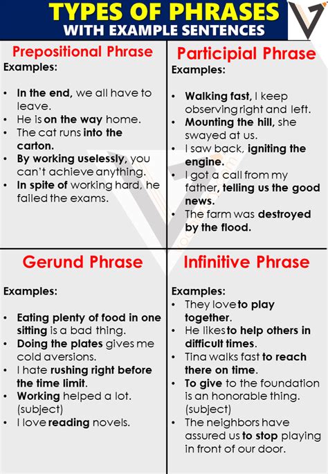 Types of Phrases: Definition and Types with Example Sentences