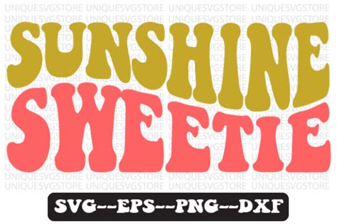 Sunshine Sweetie Groovy Retro Svg Design Graphic By Uniquesvgstore