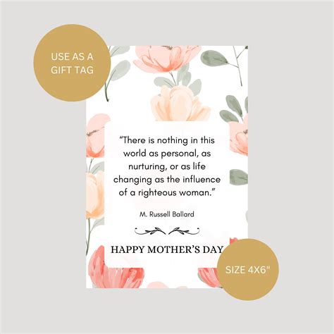 Lds Mothers Day Printable Mothers Day Ministering Card Mothers Day