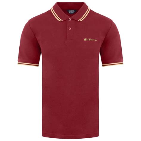 Ben Sherman Twin Tipped Mens Burgund Polo Hemd