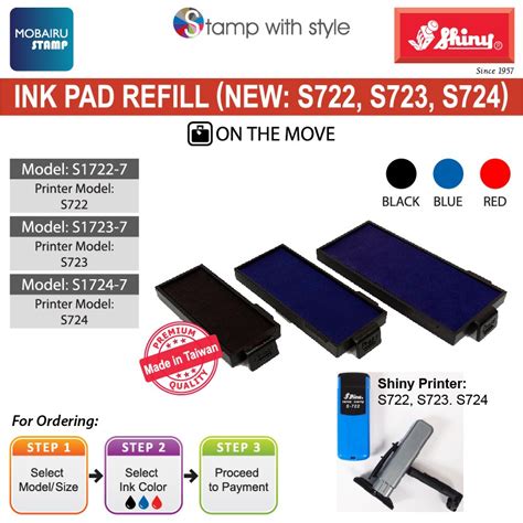 Ink Pad Cartridges Refill For Self Inking Stamps Shiny Handy Stamp