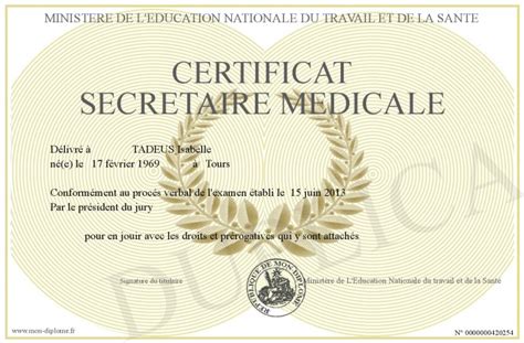 Certificat Secretaire Medicale