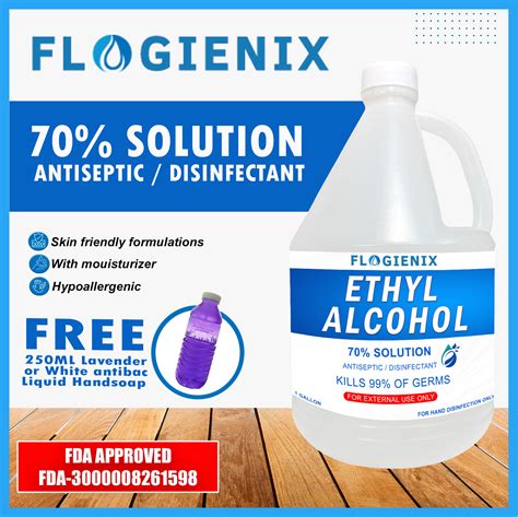 Flogienix Ethyl Alcohol Disinfectant Antiseptic Gallon With Free