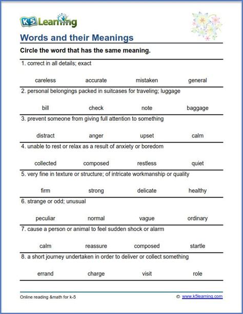 Grade English Worksheets