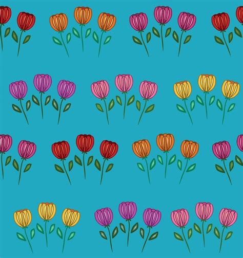 Premium Vector Spring Flowers Tulips Natural Seamless Pattern Vector