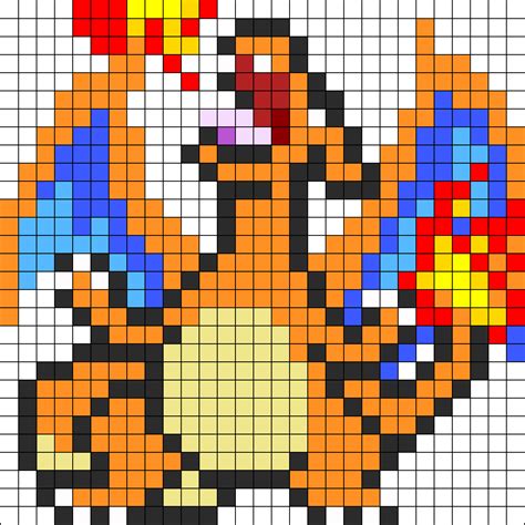 charizard pixel art grid - whitespotsonhealingtattoo