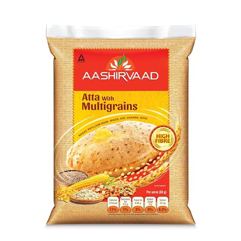 Ashirvaad Atta With Multigrains 10kg Pack The High Fibre Atta