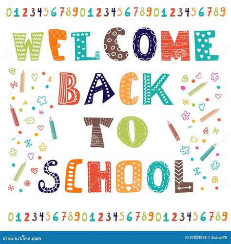 Welcome Back To School Greeting Card Stock Vector Illustration Of