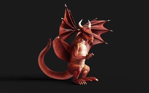 Premium Photo | 3d illustration of a red fantasy dragon posing isolated ...