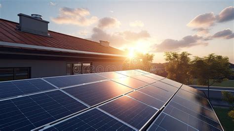 Solar Panels Rooftop System Stock Photo - Image of technology ...