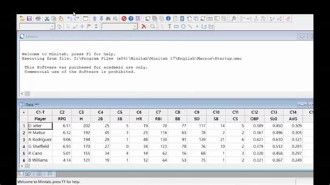 Minitab 17 Correlation Youtube