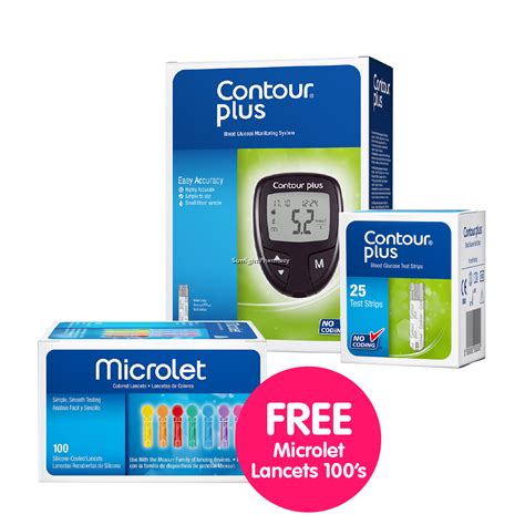 Bayer Contour Plus Blood Glucose Monitoring System Strips 25 S Foc