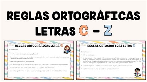 Carteles Reglas Ortográficas Letras C Z