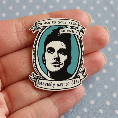 Morrissey The Smiths Illustrated Portrait Art Brooch Badge