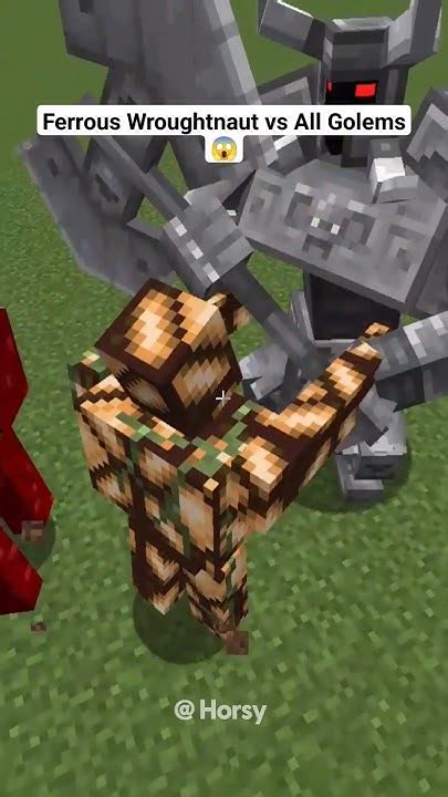 Minecraft Ferrous Wroughtnaut Vs All Golems Fight 😱🤯 Shorts Youtube