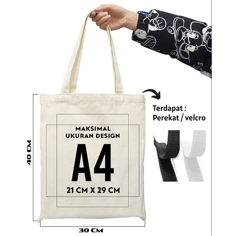 Jual Tas Tote Bag Tas Totebag Custom Sablon Satuan Full Colour Design