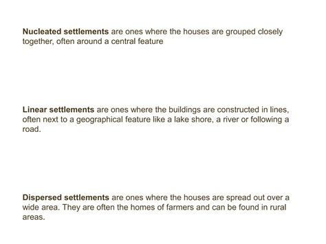 Settlements Pattern Geography Secondary Level Ppt