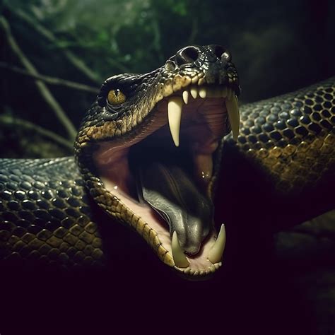 Premium AI Image A Snake With Its Mouth Open And Its Mouth Open