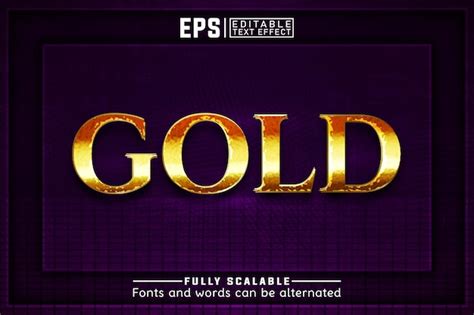 Premium Vector Gold 3d Editable Text Effect