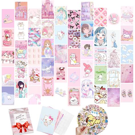 Buy Kawaii Wall Collage Kit Pink Anime Aesthetic S Cute Sweet Room