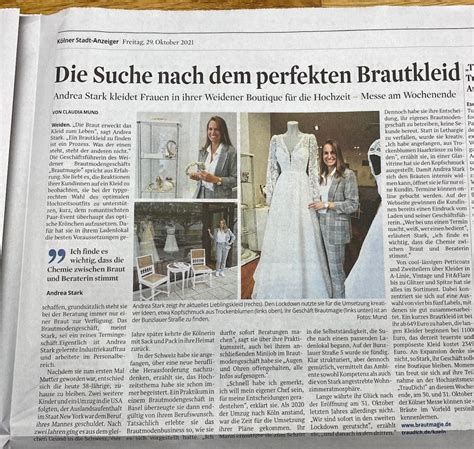 Ein Gro Artiger Artikel Ber Brautmagie Im K Lner Stadtanzeiger