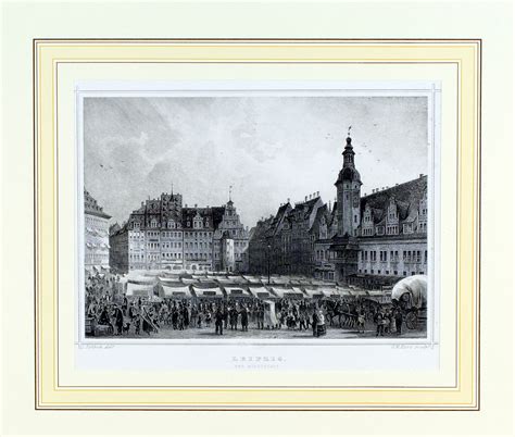 Leipzig Der Marktplatz Von Leipzig Markt Kunst Grafik