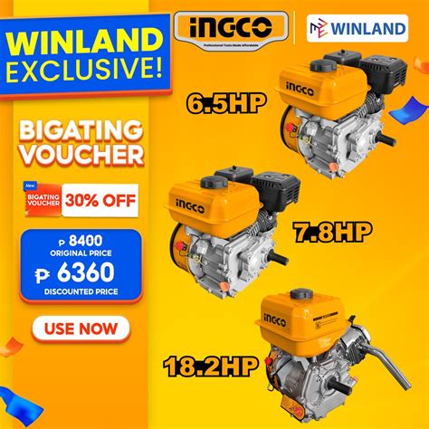 Ingco By Winland Industrial Marine Low Speed Gasoline Engine Generator