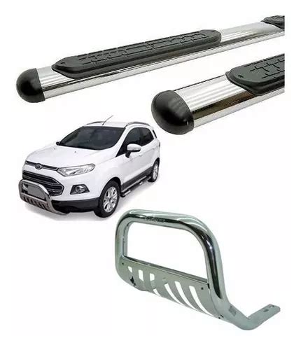 Kit Estribo Oval Quebra Mato Cromado Ecosport 2013 2016