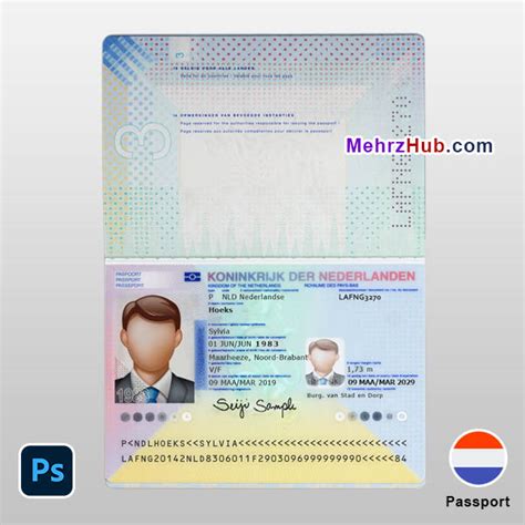 Editable Netherlands Passport Psd Template Mehrzhub