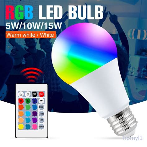 IN STOCK110V 220V E27 RGB LED Bulb Lights 3W 5W 10W 15W RGB Lampada