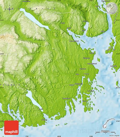 Physical Map Of Vestfold