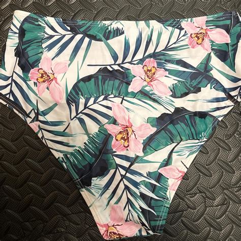 Black And Green Floral Bikini Bottoms Beachyvibes Depop