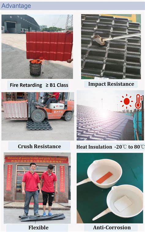 Fire Resistance Asa Synthetic Resin Roof Tile Toughness And Strength