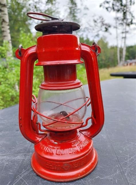 Red Vintage Hurricane Lantern Lamp Retro Lighting Paraffin - Etsy