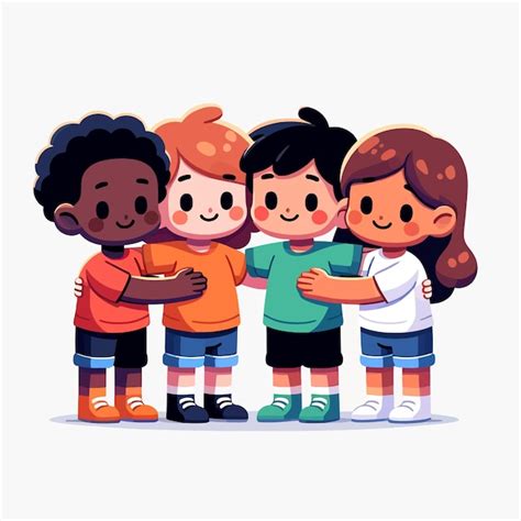 Imagem De Crianças Se Abraçando - Ilustração de crianças abraçando-se | vetor Premium gerado com IA