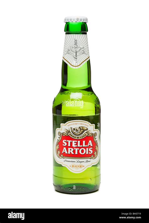 Stella Artois beer bottle cut out on white background Stock Photo - Alamy