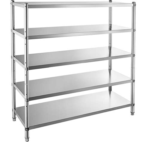 Vevor Stainless Steel Shelving 60x185 Inch 5 Tier Adjustable Shelf