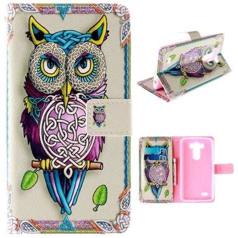 Cool Owl Pu Cuir Coque Etui Housse Case Folio Cover Pour Lg G