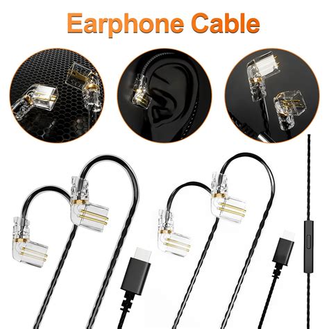 Dual Pin Tipo C Fone De Ouvido Headset Wire Substitui O Acess Rios Para