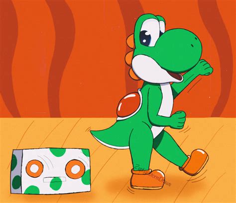 Dancing Yoshi by ZephyrStormDraws on DeviantArt